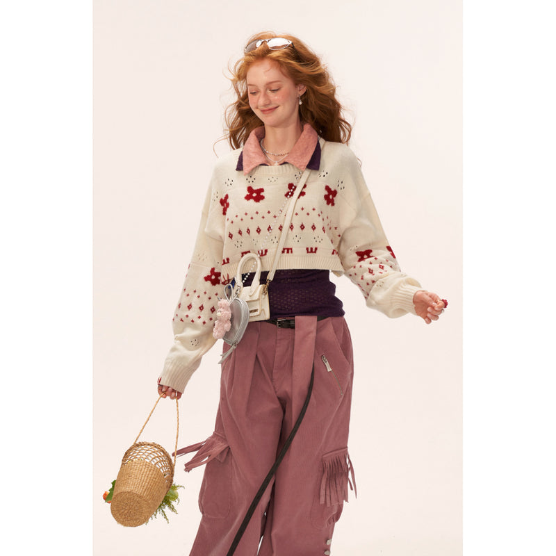 Star and Floral Knit Sweater and Shorts