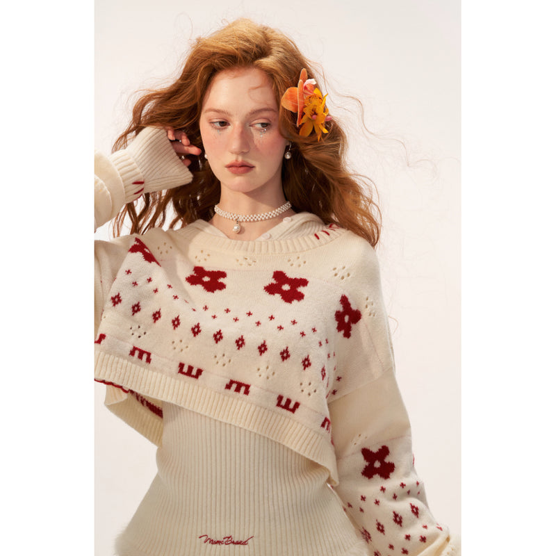Star and Floral Knit Sweater and Shorts