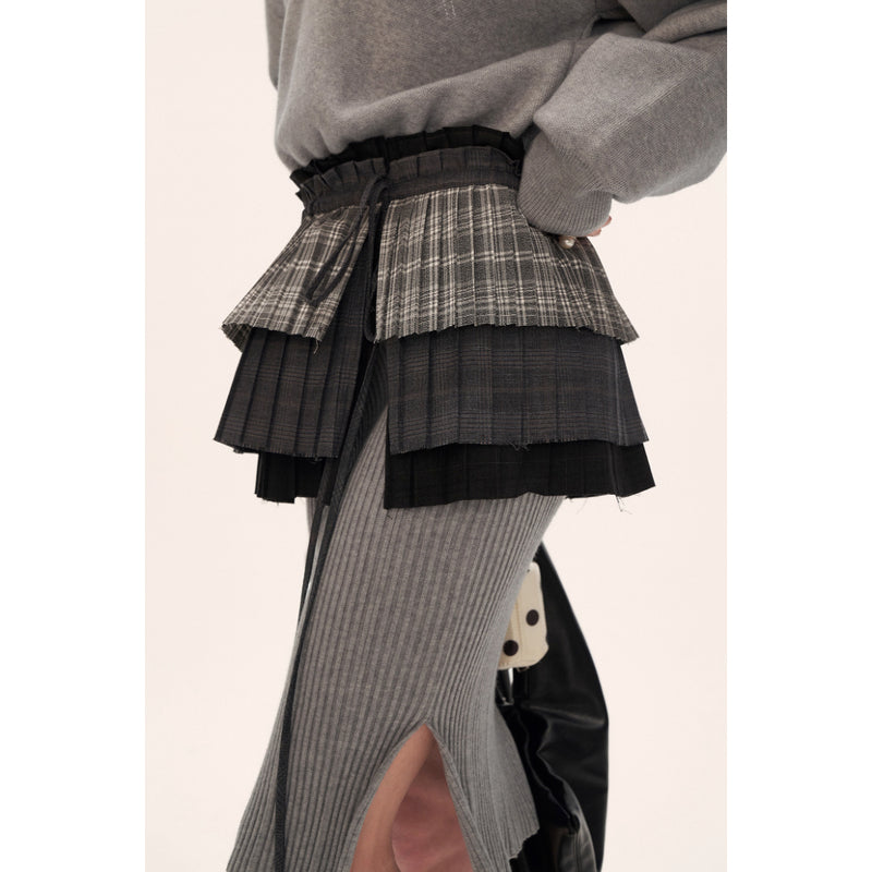 Appliqué Gray Knit Dress