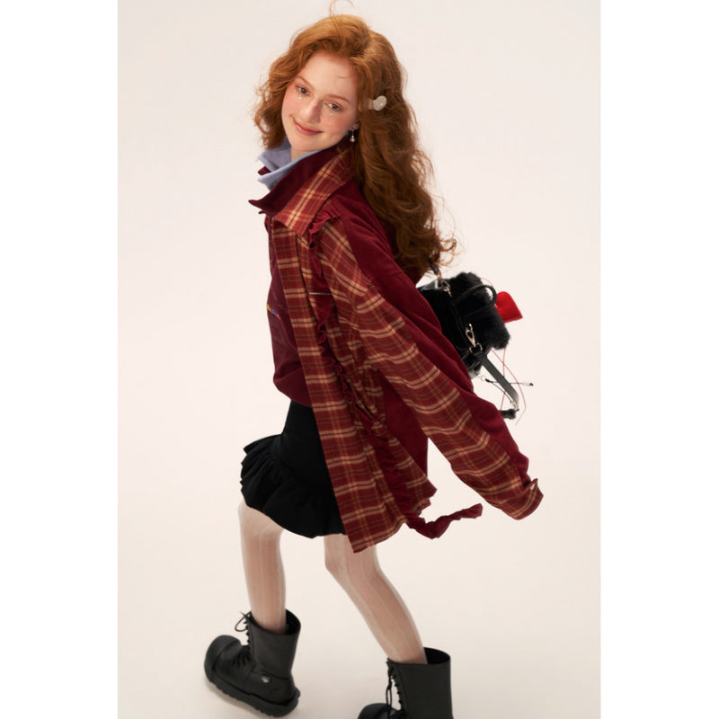 American Vintage Check Frill Shirt