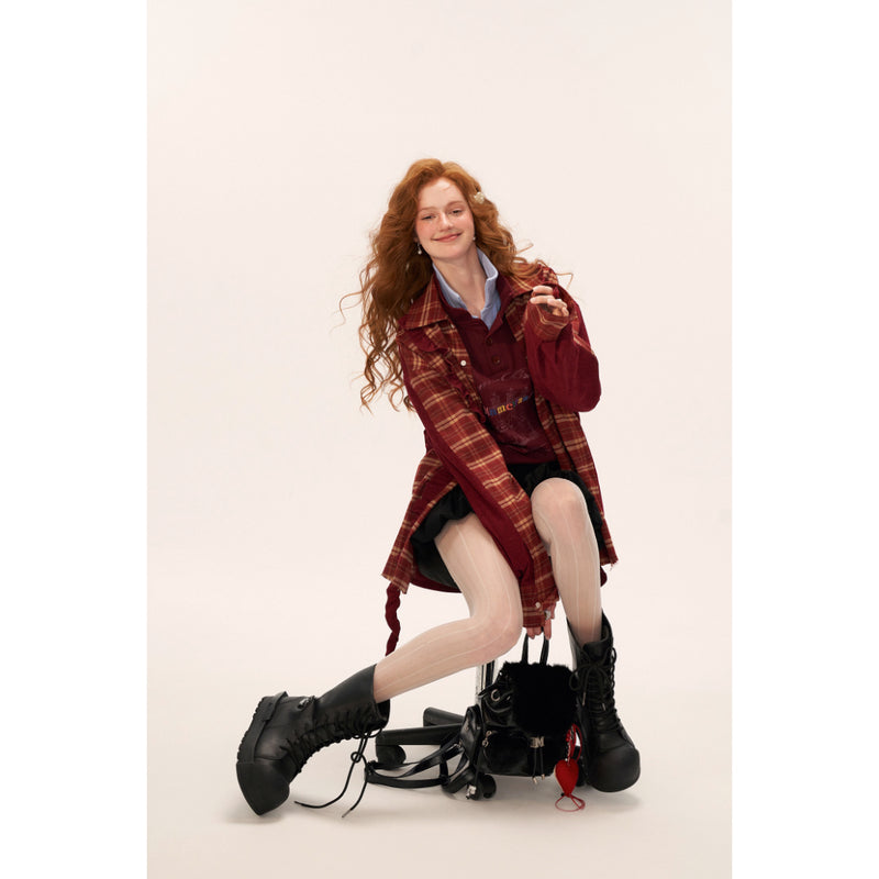 American Vintage Check Frill Shirt