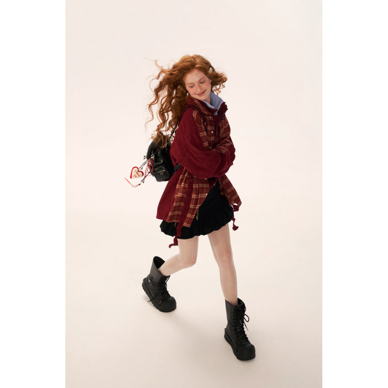 American Vintage Check Frill Shirt