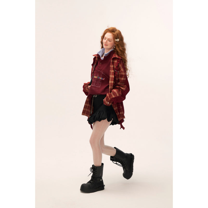 American Vintage Check Frill Shirt