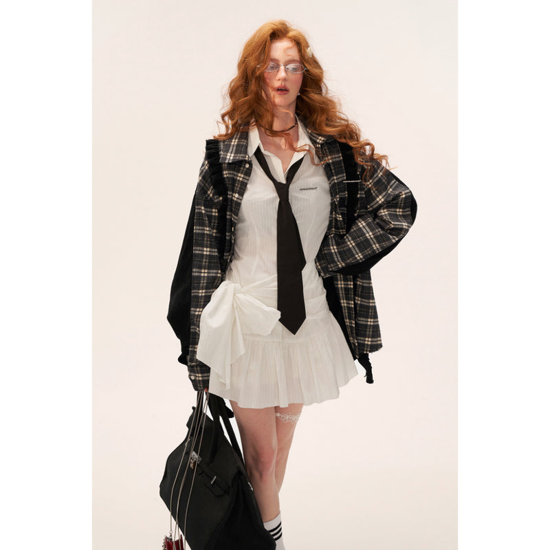 American Vintage Check Frill Shirt