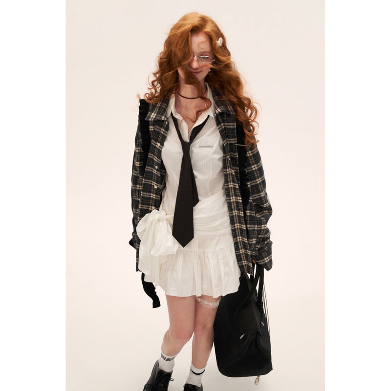 American Vintage Check Frill Shirt