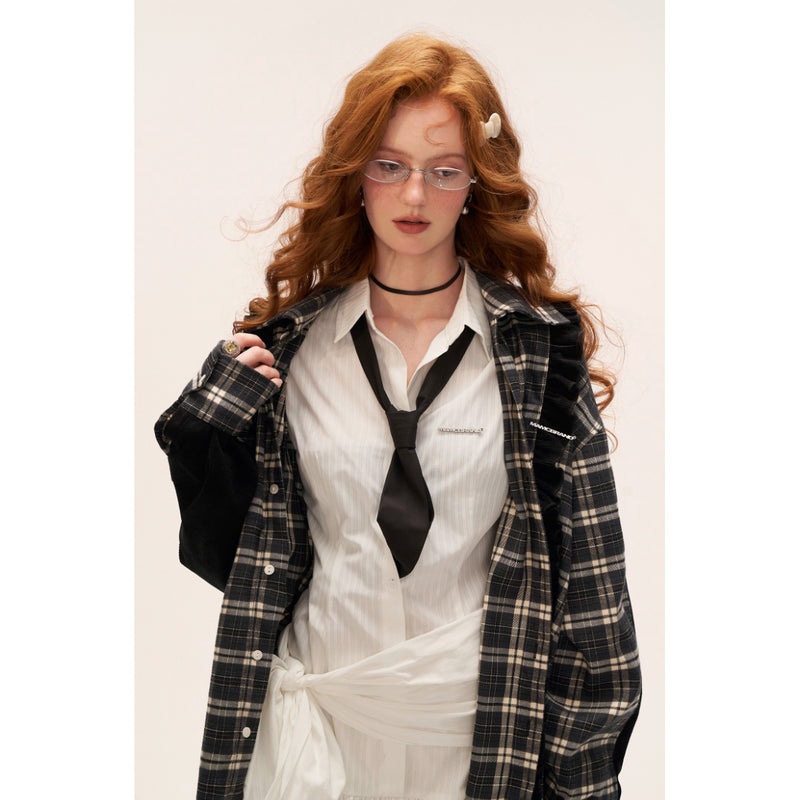 American Vintage Check Frill Shirt