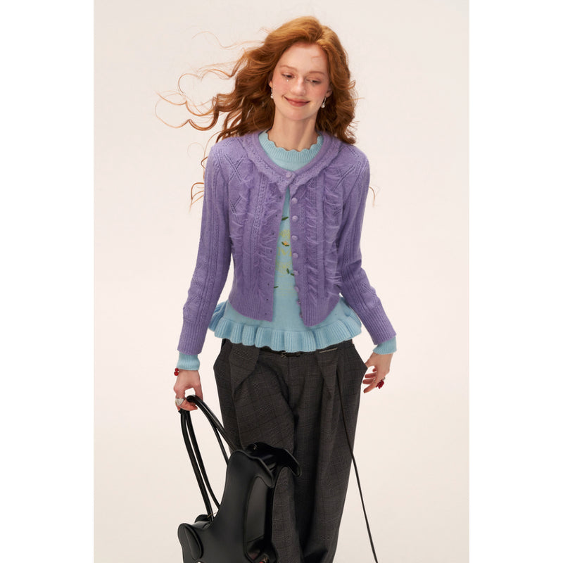 Flower Embroidered Knit Sweater