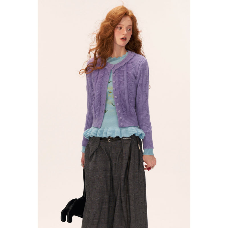 Flower Embroidered Knit Sweater