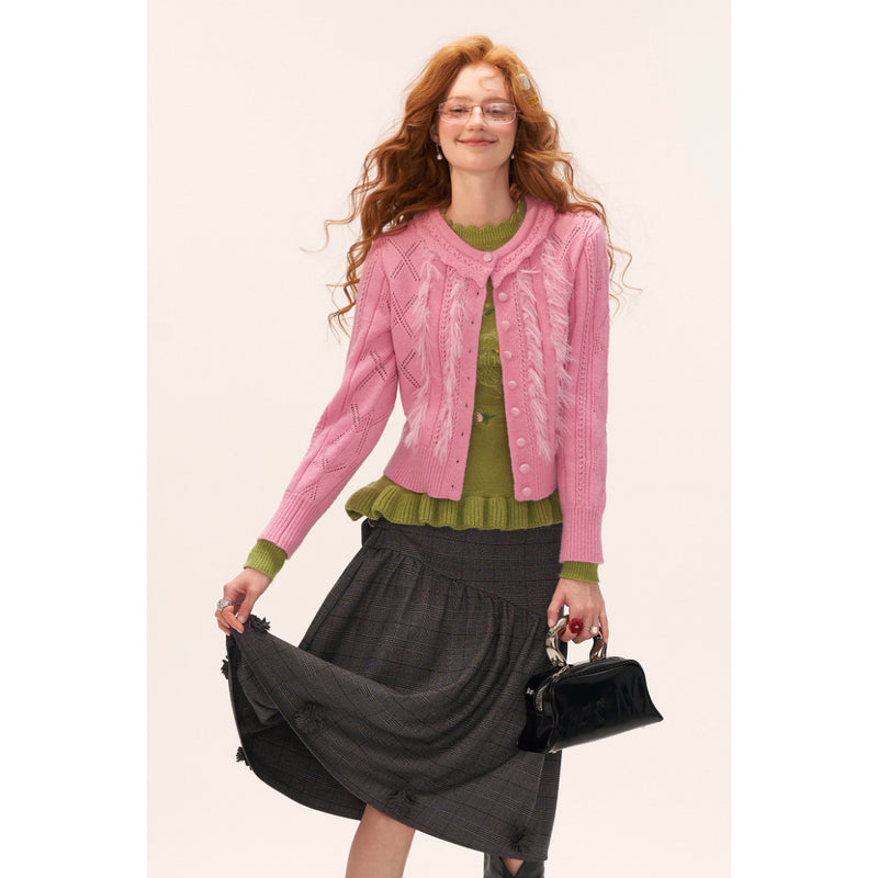 Flower Embroidered Knit Sweater