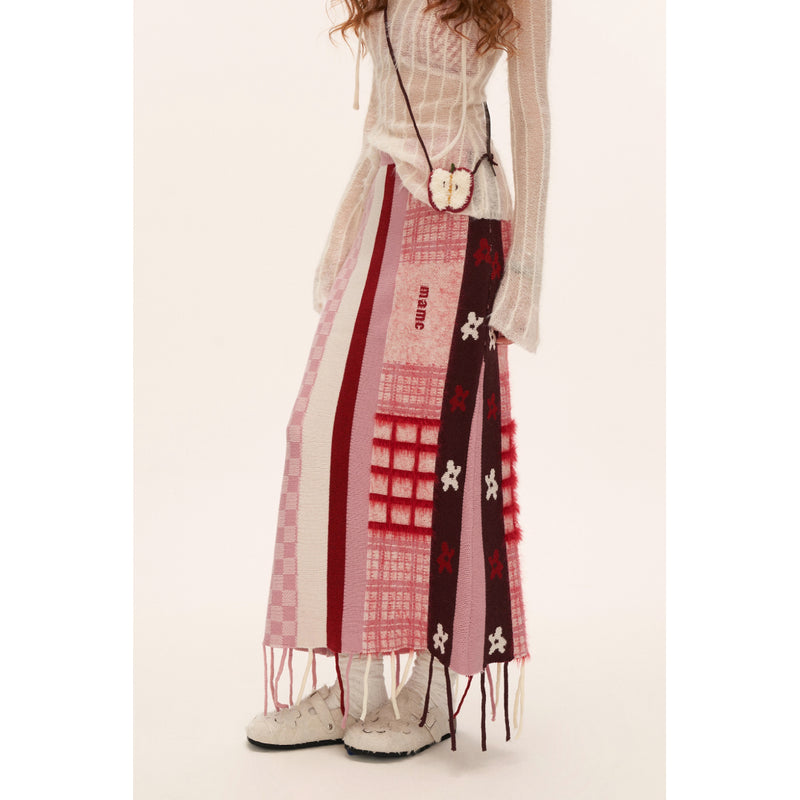 Floral Check Patchwork Skirt