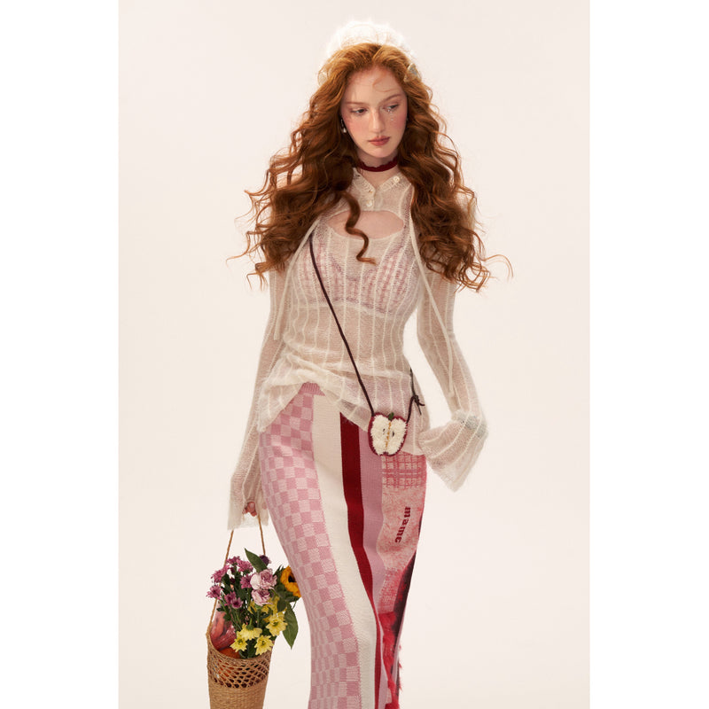 Floral Check Patchwork Skirt