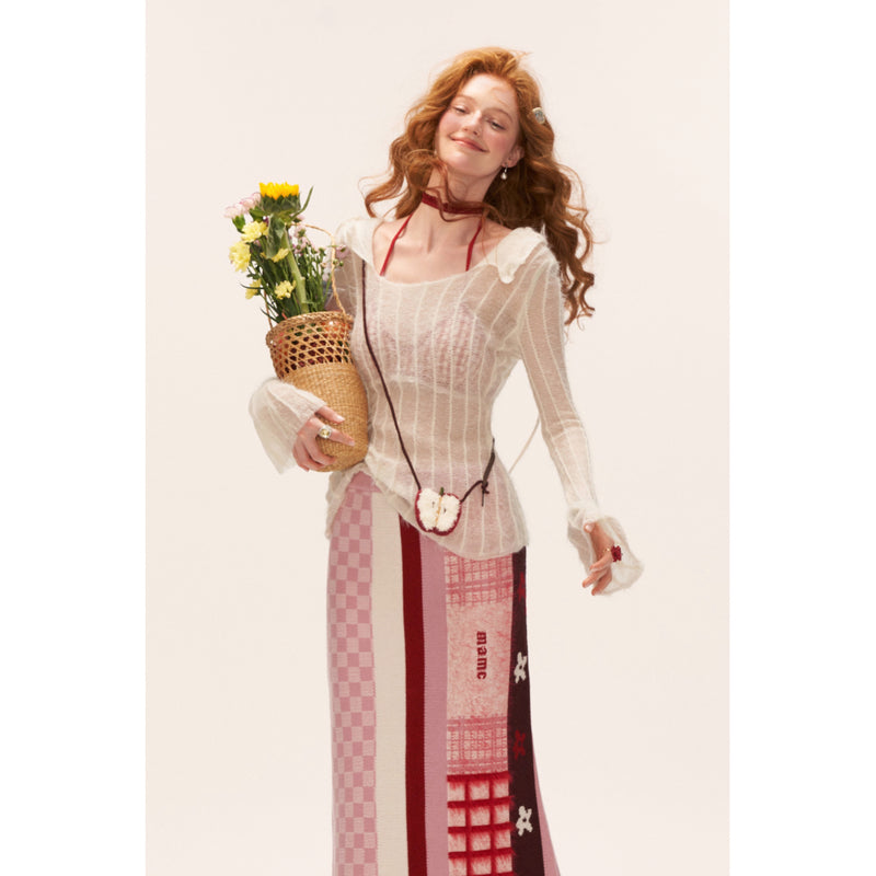 Floral Check Patchwork Skirt