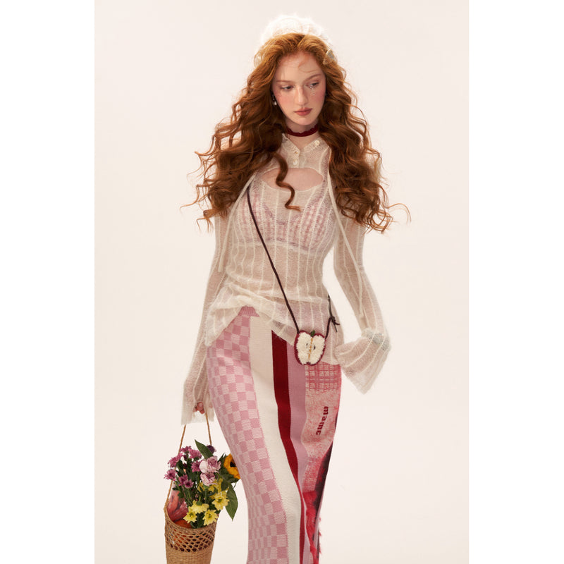 Milky White Hoodie Knit Top