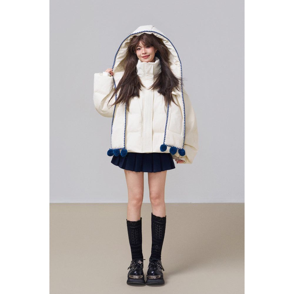 子犬の刺繍フードダウンジャケット – ManusMachina