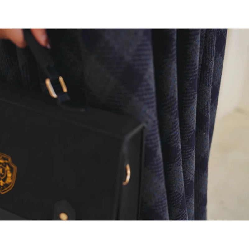 映画女優の格子柄ハイウエストロングスカート