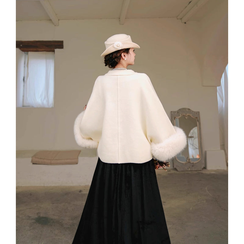 月明かりのお嬢様のウールケープコート