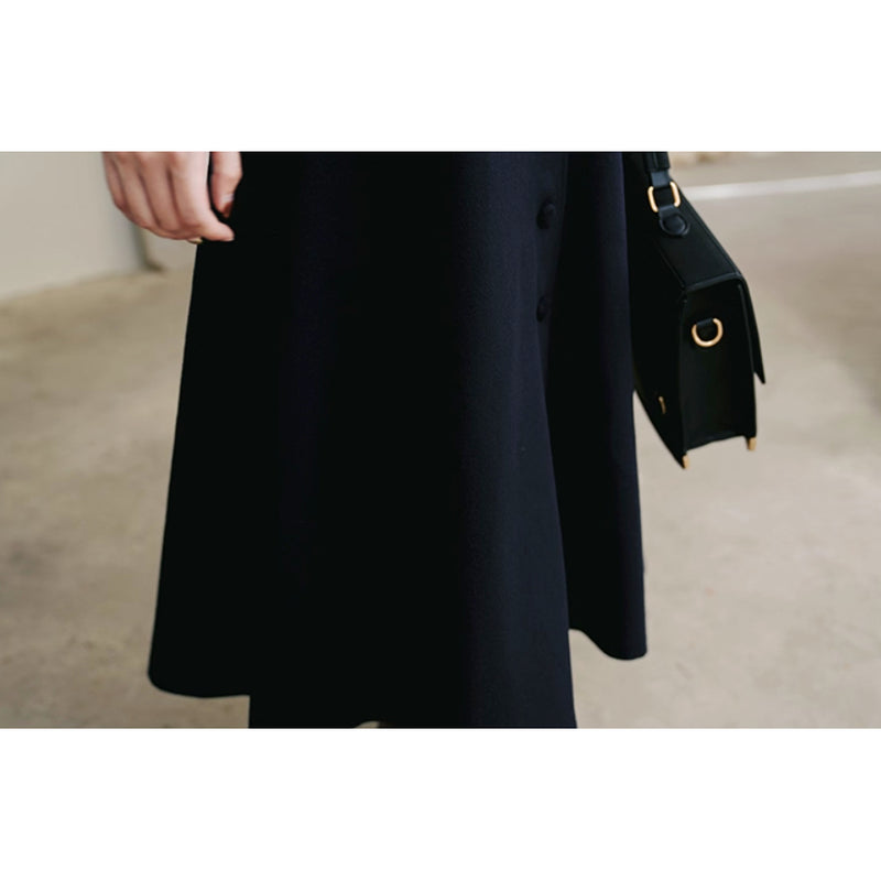 銀幕の貴婦人のクラシカルウールロングコート