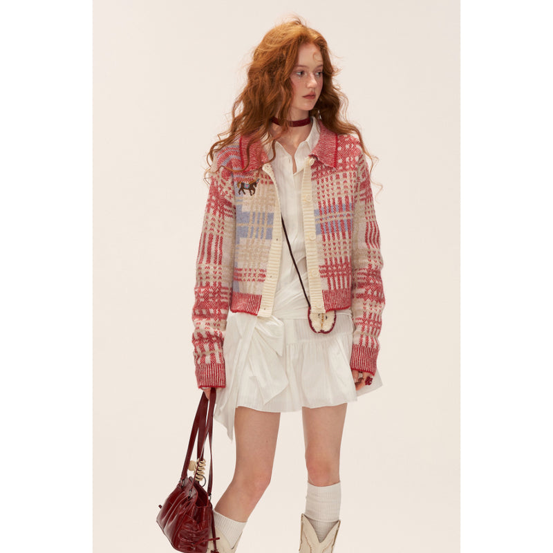 Pony and Check Cardigan Jacket