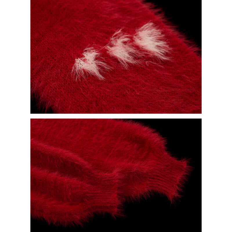 Heart Pony Dollar Collar Knit Sweater