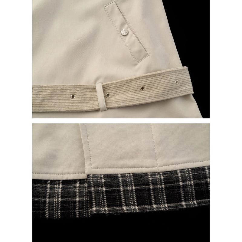 Corduroy Collar Trench Jacket