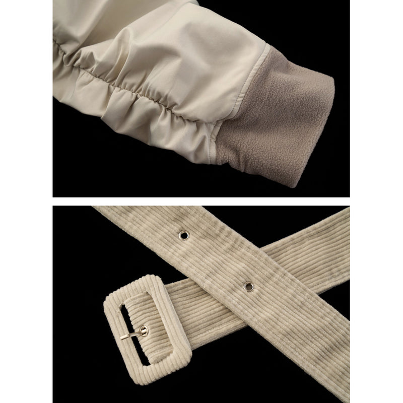 Corduroy Collar Trench Jacket