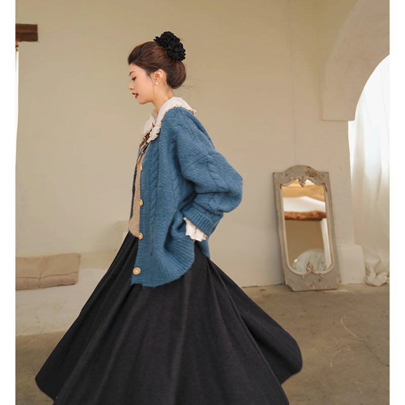 物語のお嬢様のウールニットカーディガン – ManusMachina