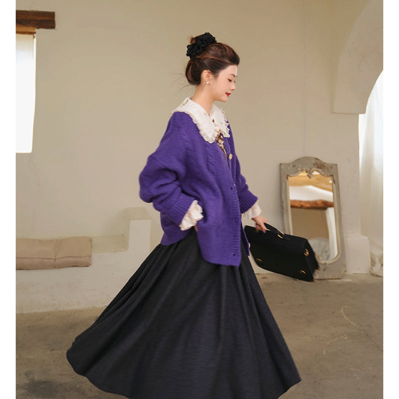 物語のお嬢様のウールニットカーディガン – ManusMachina