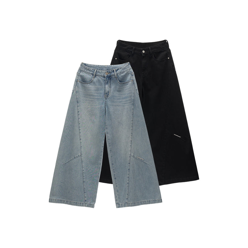 Vintage Wash Wide Straight Denim