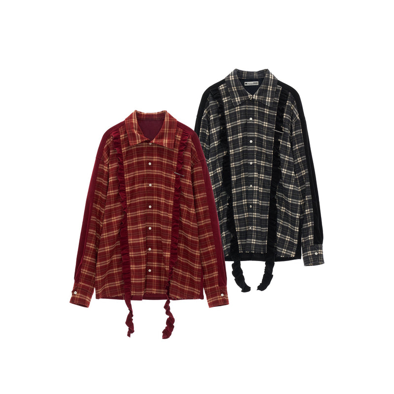 American Vintage Check Frill Shirt