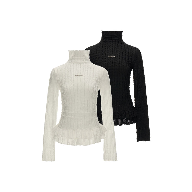 Double Frill High Neck Top