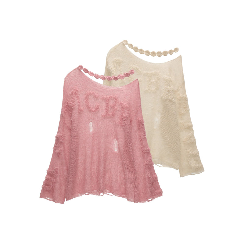 Alphabet One-Shoulder Knit