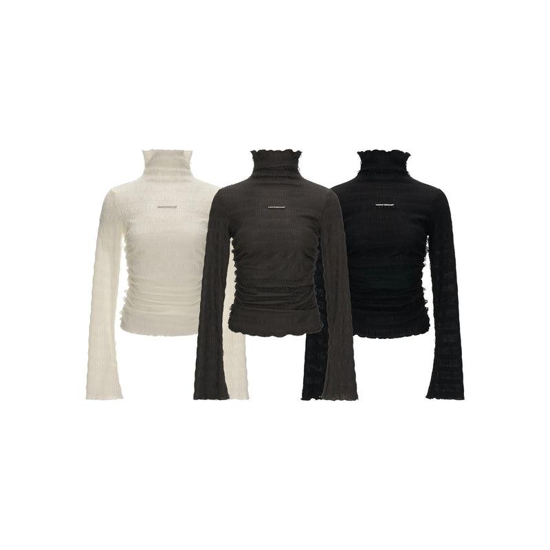 Ribbed High-neck Slim Top