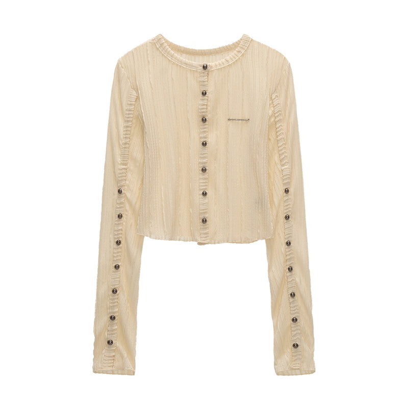 Striped Multi Button Knit Cardigan