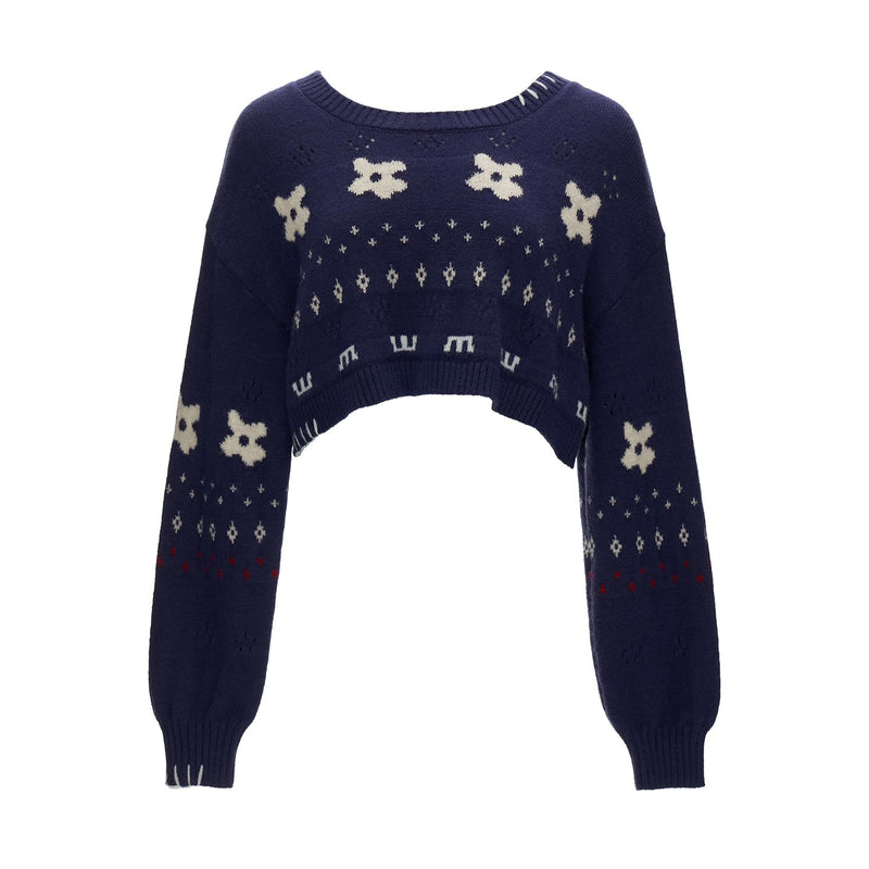 Star and Floral Knit Sweater and Shorts