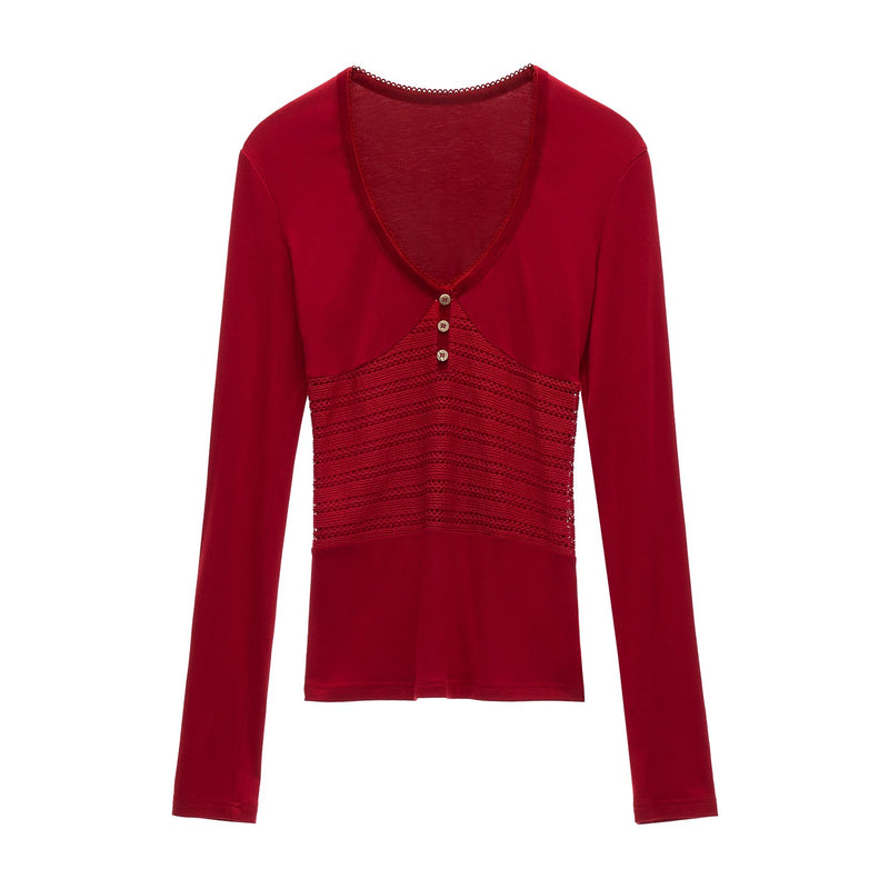 Switching Openwork Tight Top
