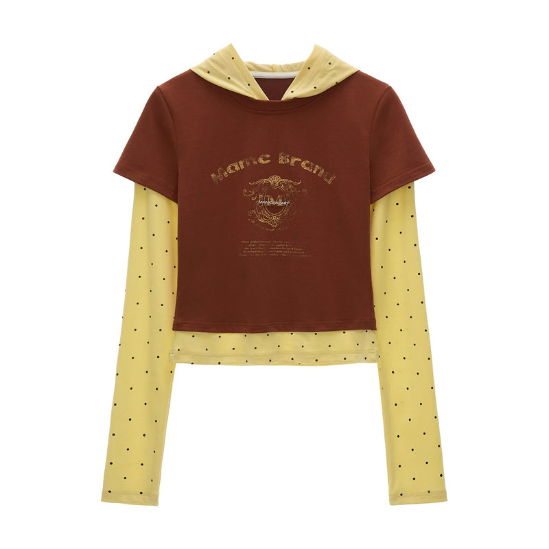 Polka Dot Docking Hooded Top