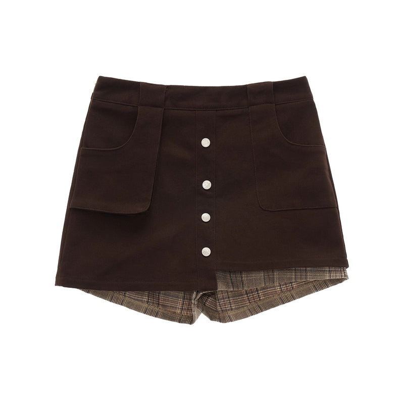 Vintage Check Jacket and Short Skirt Pants