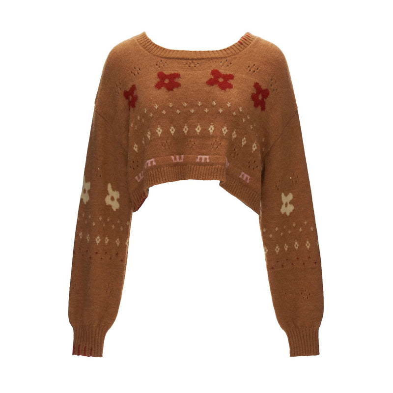 Star and Floral Knit Sweater and Shorts