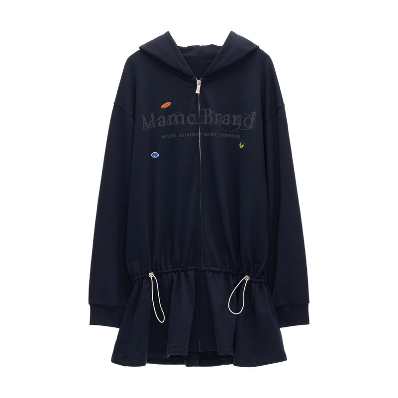 Washed Logo Zip-Up Hoodie