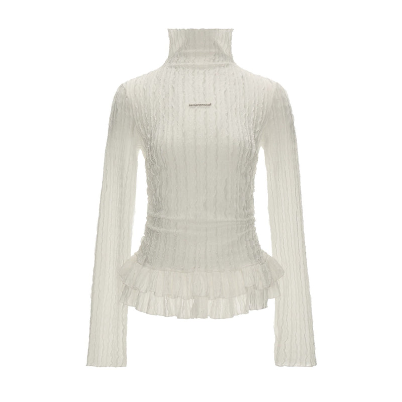 Double Frill High Neck Top