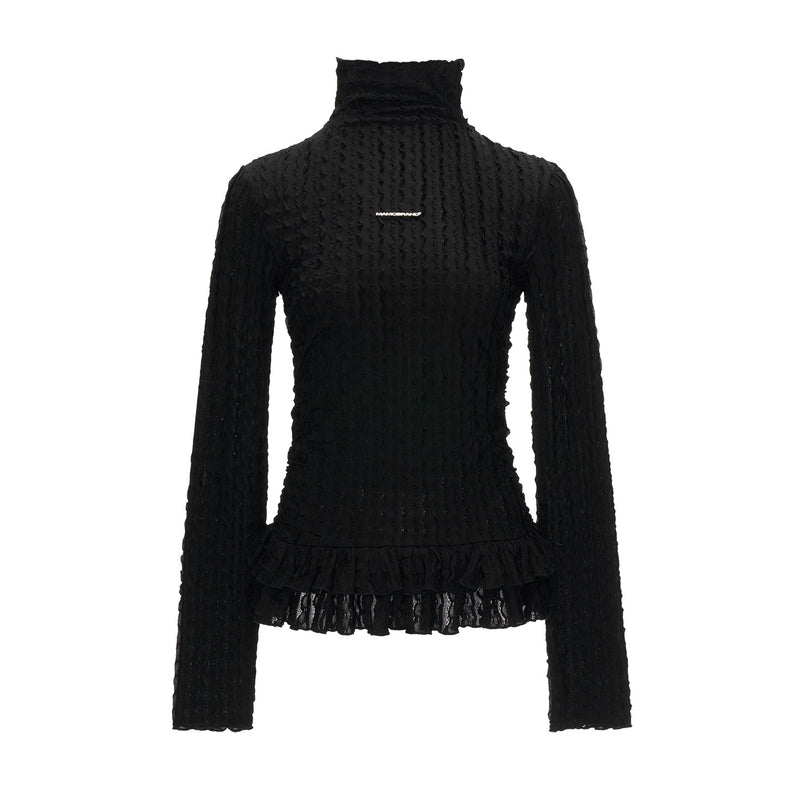 Double Frill High Neck Top