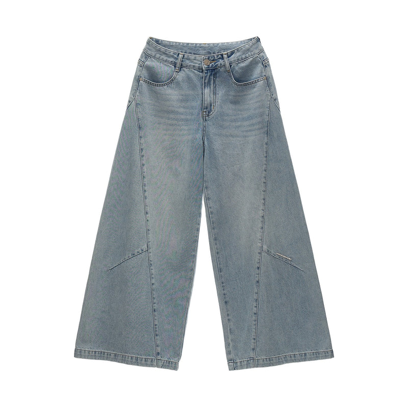 Vintage Wash Wide Straight Denim