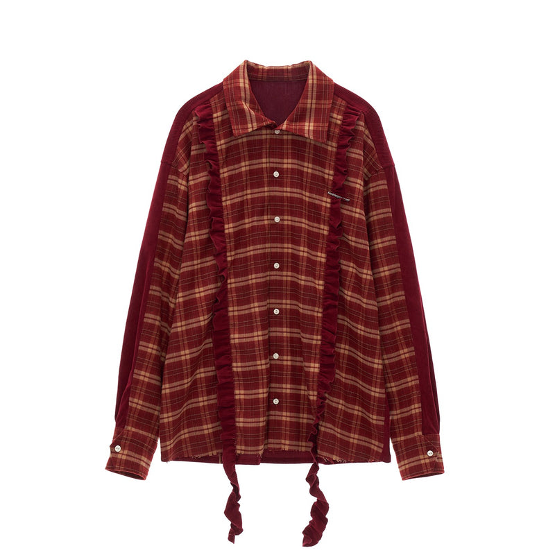 American Vintage Check Frill Shirt