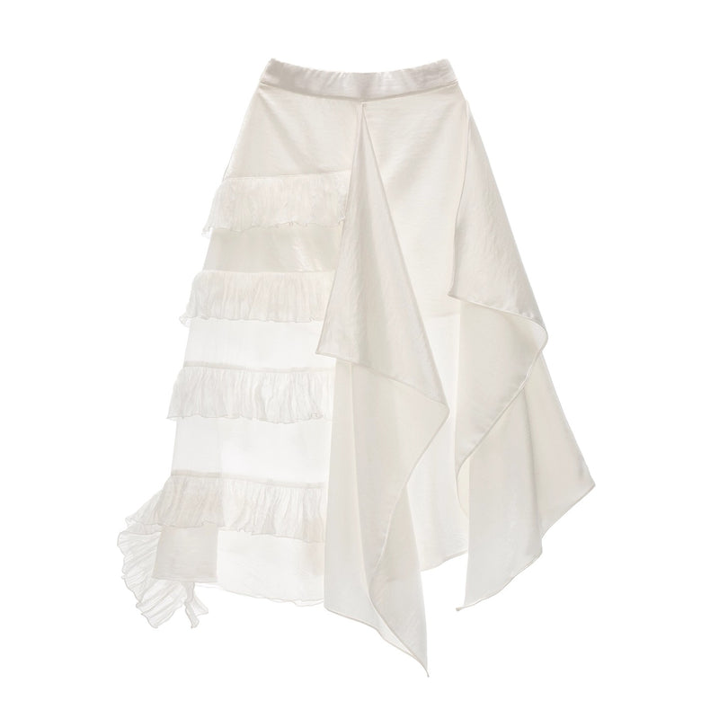 Irregular Texture Sheer Long Skirt