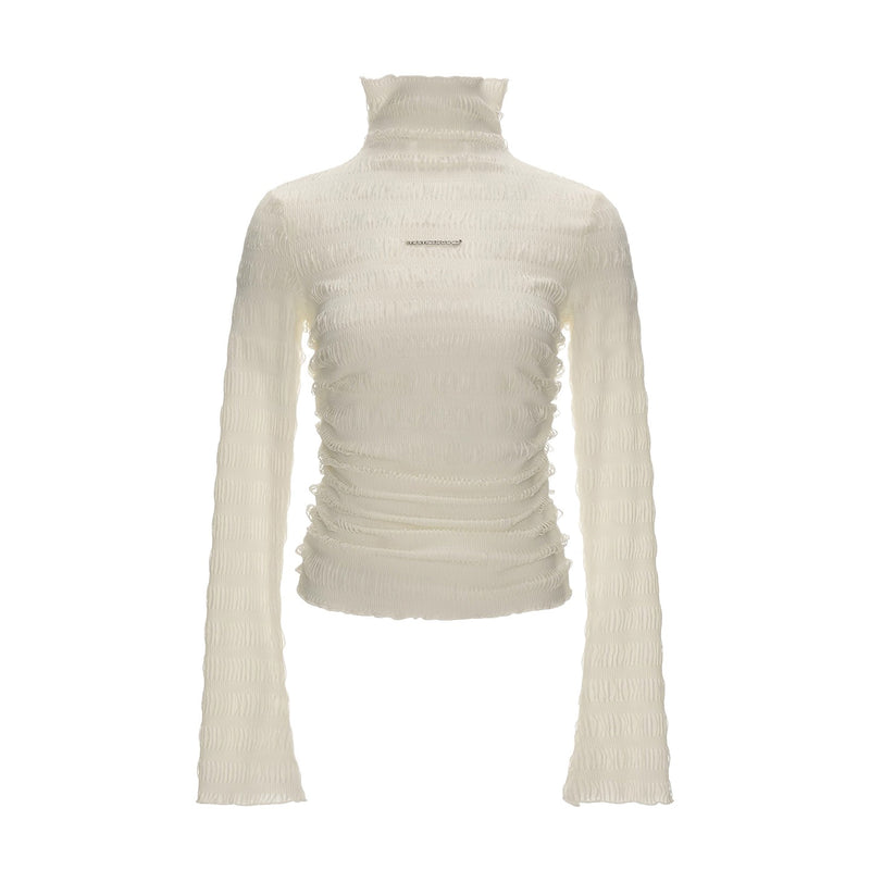 Ribbed High-neck Slim Top
