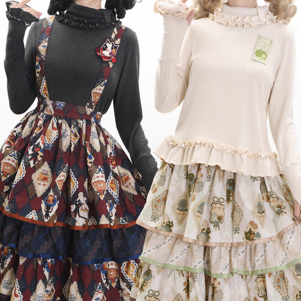 Afternoon Tea Time Cat Embroidered Knit Top[2026年1月上旬-1月下旬発送予定]