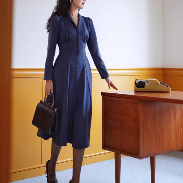 青藍の貴婦人クラシックワンピース