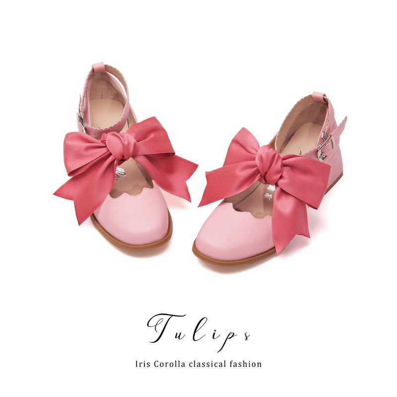 Tulip Ribbon Mary Jane Pumps - Pink[2025年4月下旬-5月中旬発送予定]