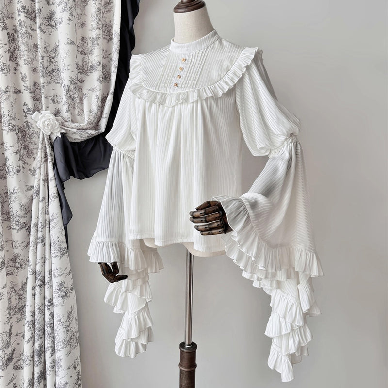 伯爵令嬢のベルスリーブブラウス - White[2026年3月上旬-3月下旬発送予定]