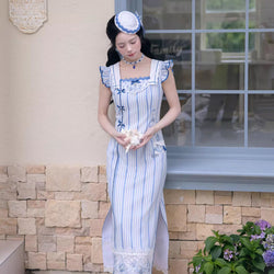 海の女神の刺繍ワンピース